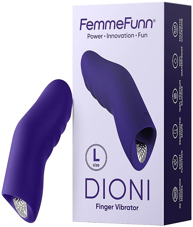 Wibrator na palec, rozmiar L, fioletowy - Femme Funn Dioni Finger Vibrator  — Zdjęcie N4