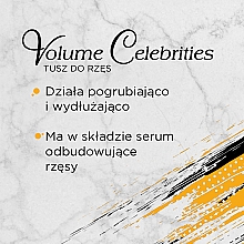 Tusz do rzęs, pogrubiająco-podkręcający - Eveline Cosmetics Volume Celebrities  — Zdjęcie N3