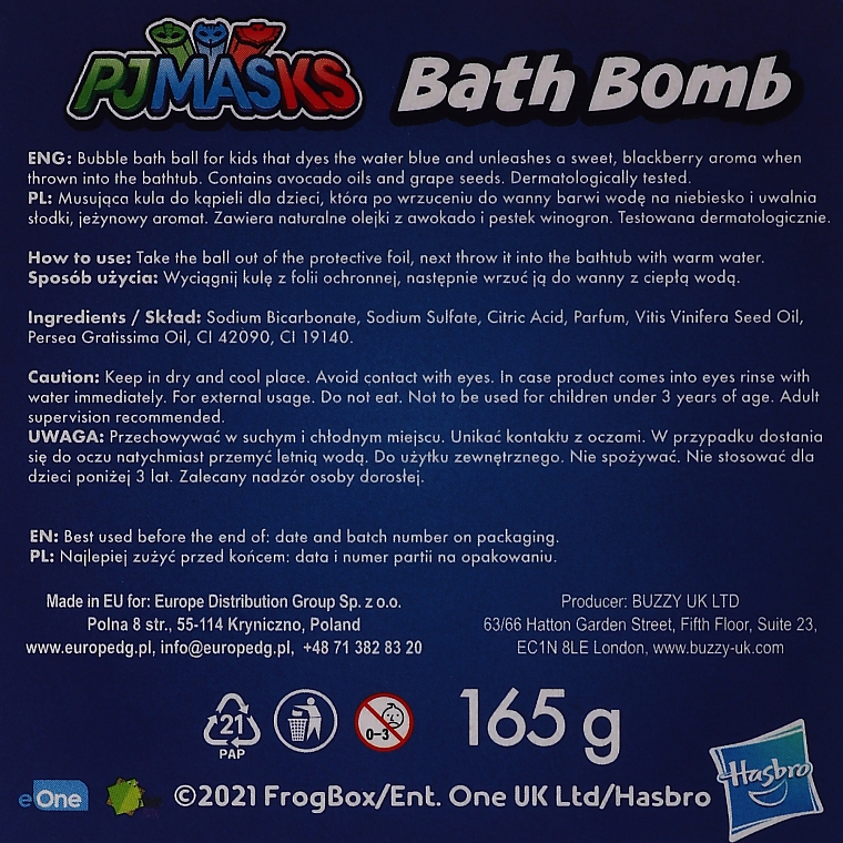 Musująca kula do kąpieli dla dzieci - Disney PJ Masks Bath Bomb — Zdjęcie N3