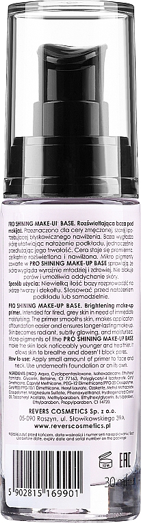 Rozświetlająca baza pod makijaż - Revers Pro Shining Make-Up Base — Zdjęcie N2
