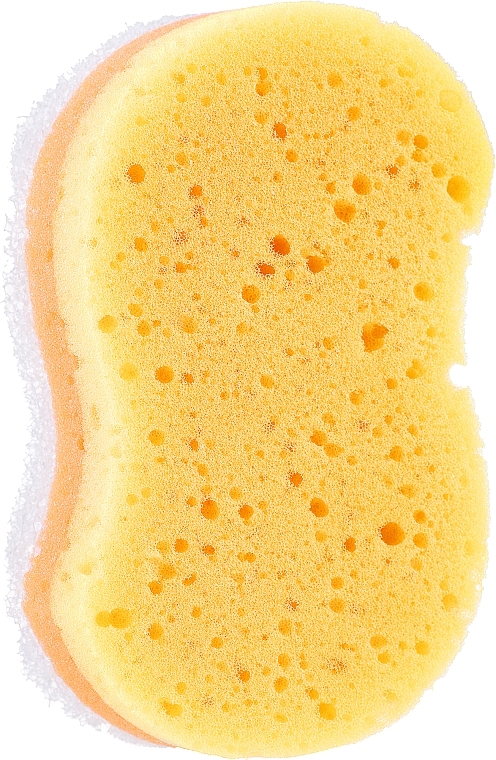 Gąbka pod prysznic Kształtna, pomarańczowa i żółta - LULA Fala — Zdjęcie N1