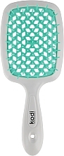 Szczotka do włosów, biała z turkusowymi zębami - Kodi Professional Soft Touch Hairbrush — Zdjęcie N1