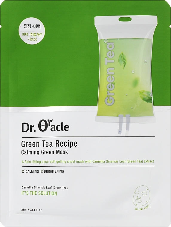 Maska w płachcie z ekstraktem z zielonej herbaty - Dr. Oracle Green Tea Recipe Calming Green Mask — Zdjęcie N1