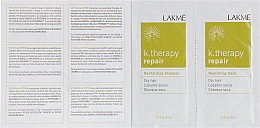 Zestaw próbek do włosów suchych - Lakme K.Therapy Repair — Zdjęcie N2