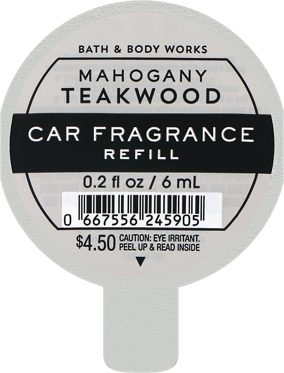 Odświeżacz powietrza do samochodu Mahogany Teakwood - Bath And Body Works Mahogany Teakwood Car Fragrance Refill (wkład)  — Zdjęcie N1