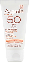 Krem przeciwsłoneczny do twarzy z efektem pudrowym - Acorelle Sunscreen High Protection SPF50 — Zdjęcie N2