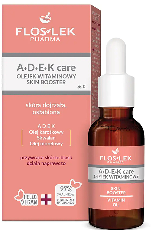 Witaminowy olejek do twarzy - Floslek A + D + E + K Skin Booster Vitamin Oil — Zdjęcie N1