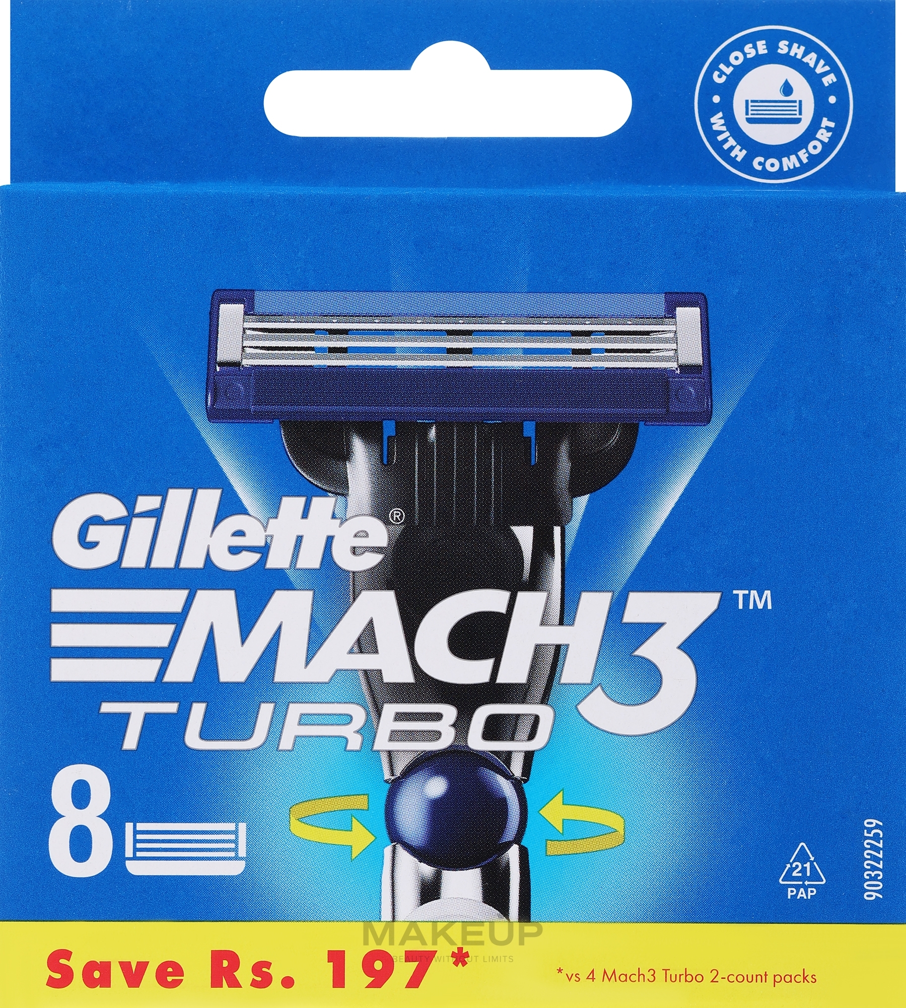 Wymienne wkłady do golarki, 8 szt. - Gillette Mach3 Turbo — Zdjęcie 8 szt.