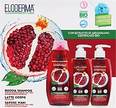 Zestaw - Eloderma Pomegranate (shmp/400ml + b/lot/300ml + l/soap/300ml + b/sponge) — Zdjęcie N1
