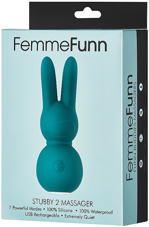 Wibrator w kształcie królika, turkusowy - Femme Funn Stubby 2 Massager  — Zdjęcie N3