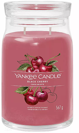 Świeca zapachowa w słoiczku Black Cherry, 2 knoty - Yankee Candle Singnature  — Zdjęcie N2