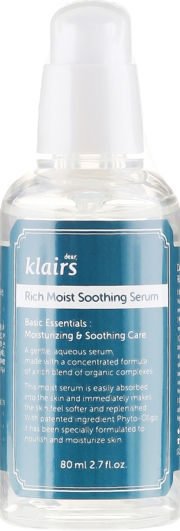 Nawilżające serum zmiękczające do twarzy - Klairs Rich Moist Soothing Serum — Zdjęcie N2