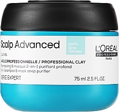 PREZENT! Głęboko oczyszczająca glinka do włosów - L'Oreal Professionnel Scalp Advanced Anti-Oiliness 2 In 1 Deep Purifier Clay — Zdjęcie N1