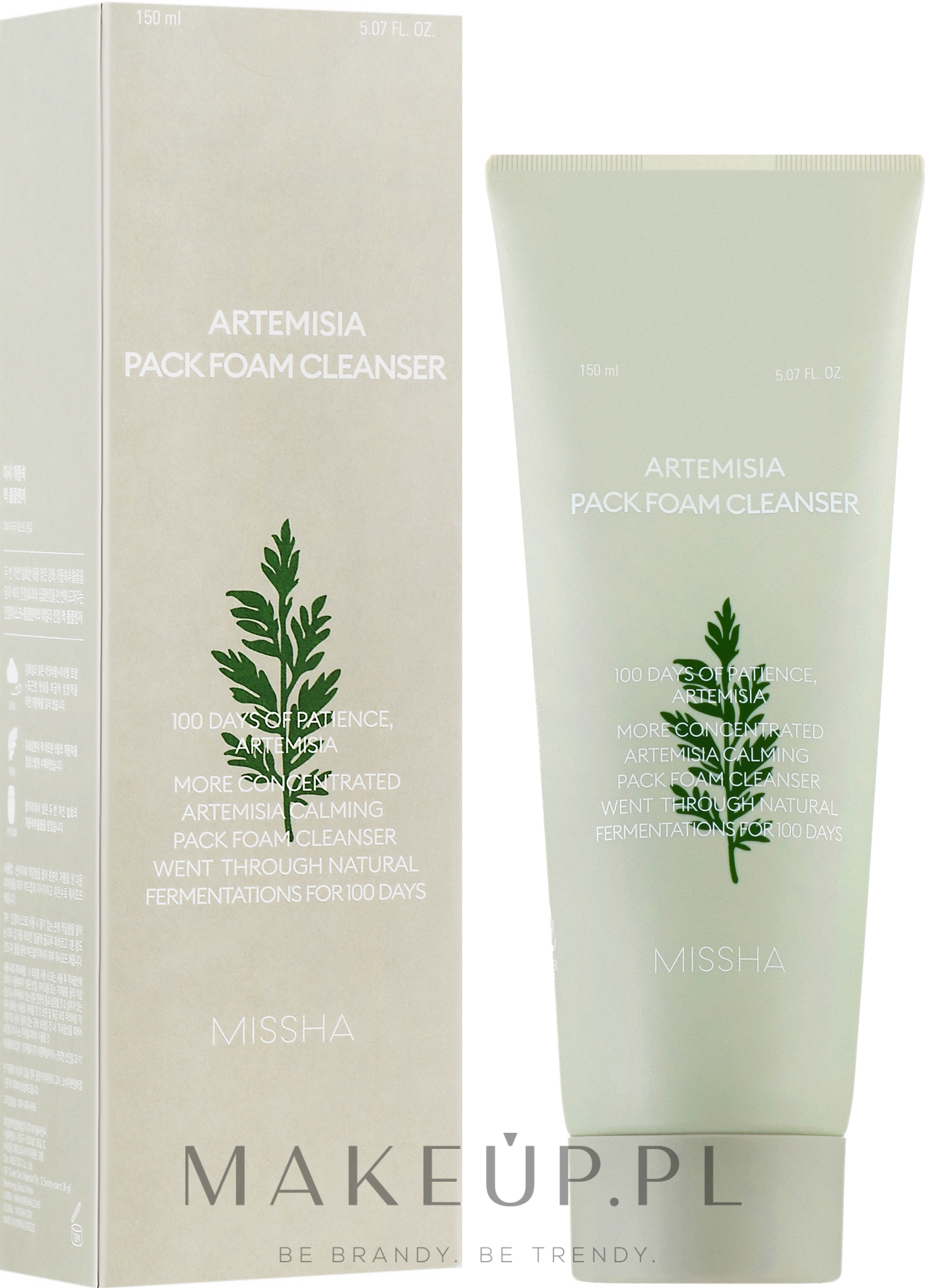 Pianka do mycia twarzy z bylicą - Missha Artemisia Calming Pack Foam Cleanser — Zdjęcie 150 ml