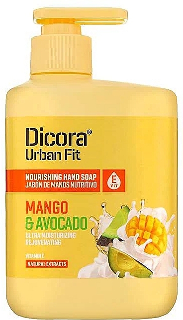 Odżywcze mydło do rąk z witaminą E Mango i awokado - Dicora Urban Fit — Zdjęcie N1