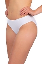 Majtki mini bikini z bezszwowymi brzegami, białe - Moraj — Zdjęcie N3