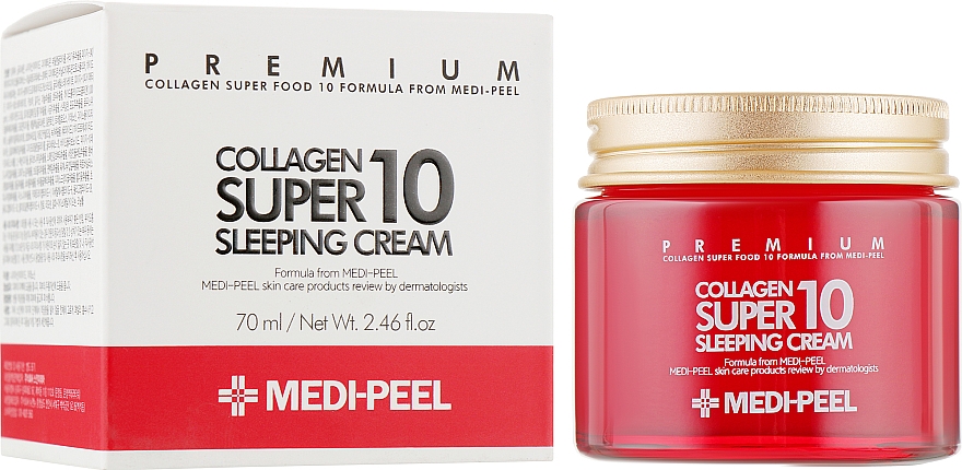 Przeciwzmarszczkowy krem do twarzy na noc z kolagenem - MEDIPEEL Collagen Super10 Sleeping Cream — Zdjęcie N1