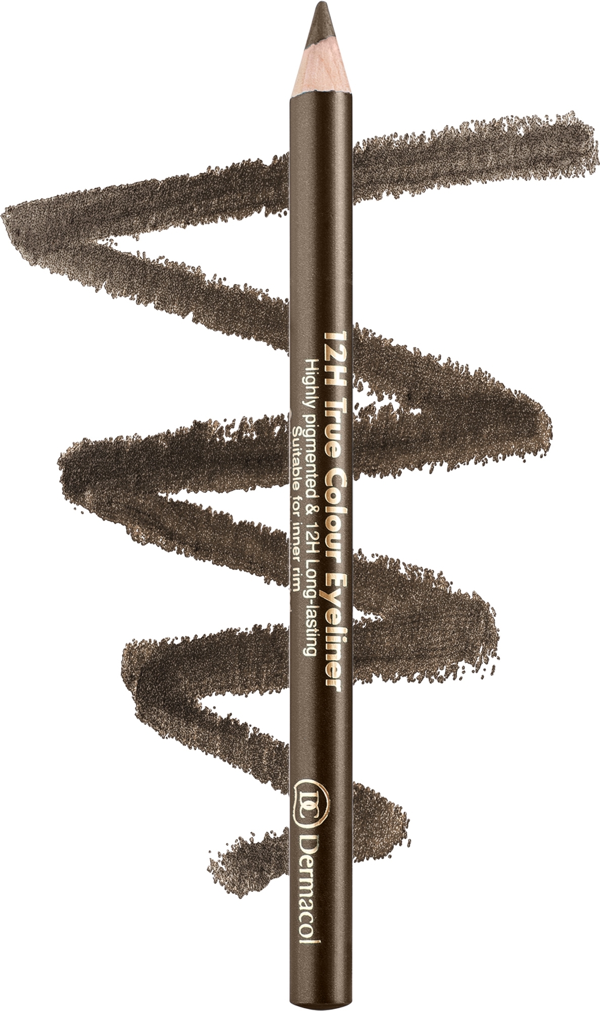 Kredka do oczu - Dermacol 12h True Colour Eyeliner — Zdjęcie 4 - Light Brown