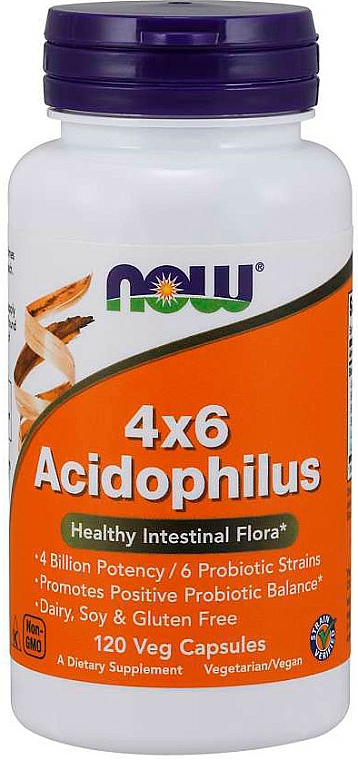 Probiotyki w kapsułkach - Now Foods 4x6 Acidophilus Veg  — Zdjęcie N1