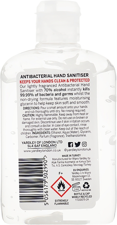 Środek do dezynfekcji rąk - Yardley London Hand Sanitiser — Zdjęcie N4