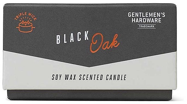 PRZECENA! Świeca zapachowa, 3 knoty - Gentleme's Hardware Soy Wax Candle 588 Black Oak * — Zdjęcie N3