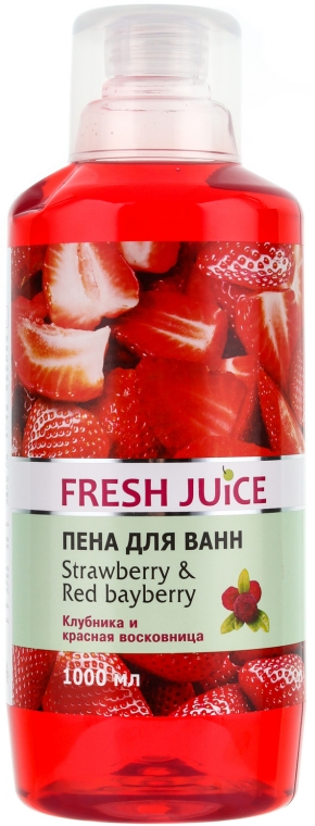 Płyn do kąpieli Truskawka i woskownica czerwona - Fresh Juice Strawberry and Red Bayberry — Zdjęcie N1