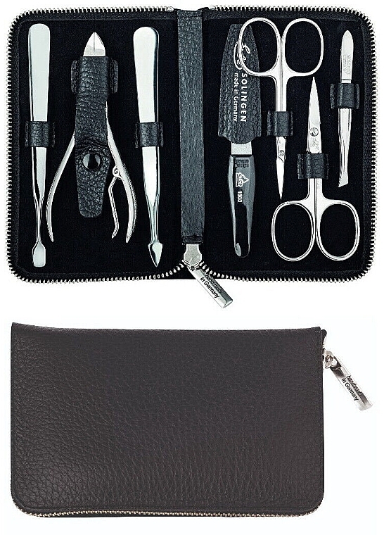 Zestaw do manicure, 7-częściowy Travel - Erbe Solingen Manicure Set Black — Zdjęcie N3