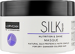 Kup Intensywna maska ​​restrukturyzująca z proteinami jedwabiu do włosów suchych, zniszczonych i farbowanych - Lorvenn Silk Repair Nutrition & Shine Mask