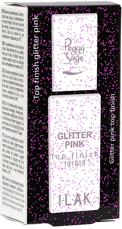 Top coat do paznokci Efekt śnieżnej kuli - Peggy Sage Top Finish Glitter Pink I-Lak — Zdjęcie N2
