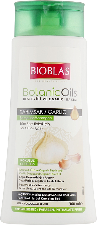 Szampon z ekstraktem z czosnku do wszystkich rodzajów włosów - Bioblas Botanic Oils Garlic Shampoo — Zdjęcie N1