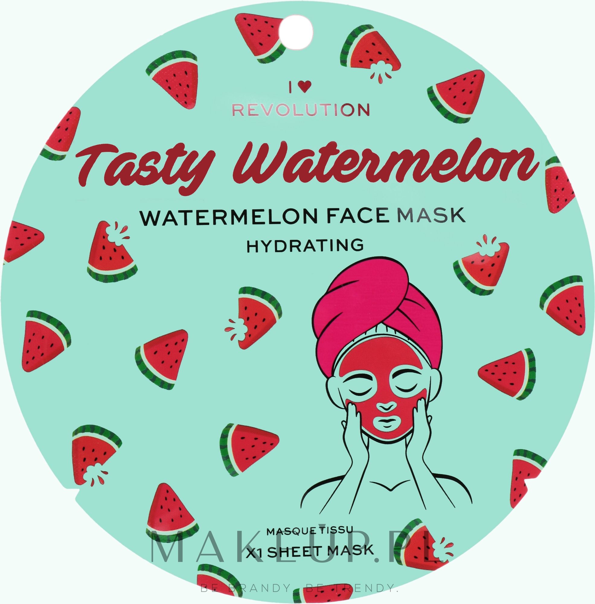 Nawilżająca maska ​​w płachcie - I Heart Revolution Watermelon Hydrating Printed Sheet Mask — Zdjęcie 2 g