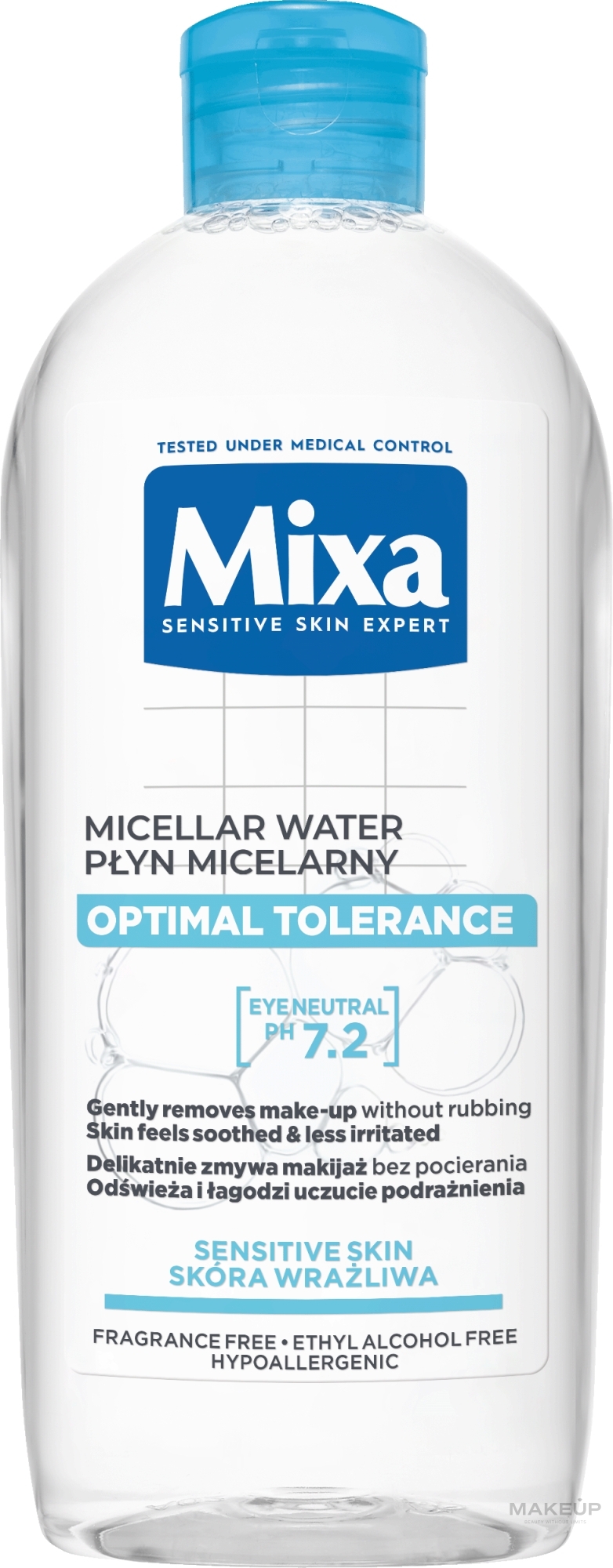 Płyn micelarny Optymalna tolerancja do skóry bardzo wrażliwej - Mixa Optimal Tolerance Micellar Water — Zdjęcie 400 ml