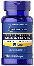 Suplement diety Melatonina, 5 mg - Puritan's Pride Extra Strength Melatonin 5mg Softgels — Zdjęcie N2