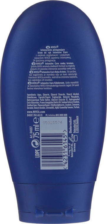 Intensywnie pielęgnujący krem do rąk - NIVEA Intensive Care Hand Cream — Zdjęcie N2