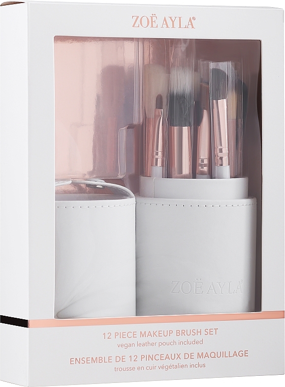 Zestaw pędzli do makijażu w etui, 12 szt. - Zoe Ayla Cosmetics Professional Brush Set — Zdjęcie N1