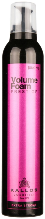Ekstrasilna profesjonalna pianka utrwalająca włosy - Kallos Cosmetics Prestige Extra Strong Hold Professional Volume