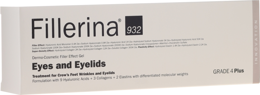 Dermowypełniacz zmarszczek pod oczy i na powieki 4 Plus - Fillerina Eyes And Eyelids Grade 4 Plus — Zdjęcie N1