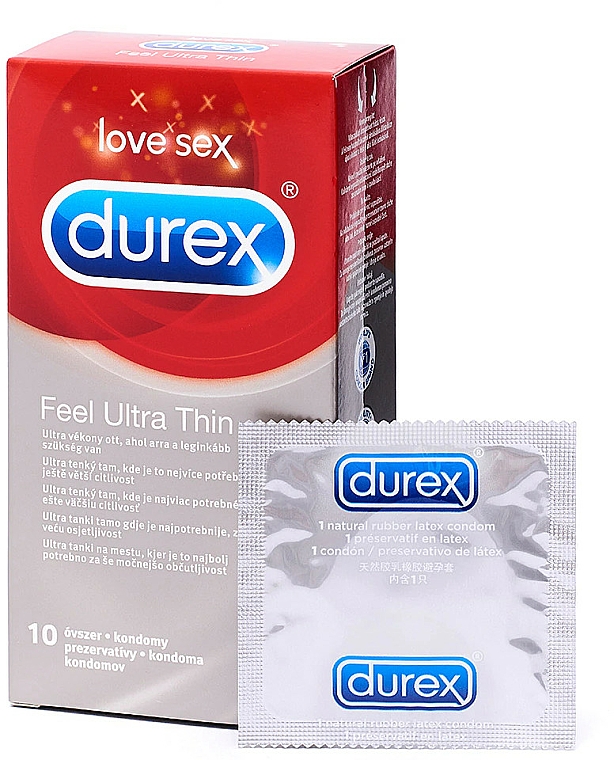 Ultracienkie prezerwatywy, 10 szt. - Durex Feel Ultra Thin — Zdjęcie N2