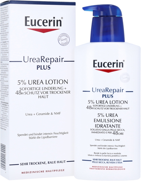 Lekki nawilżający lotion do ciała do skóry suchej - Eucerin UreaRepair PLUS Lotion 5% Urea — Zdjęcie N3