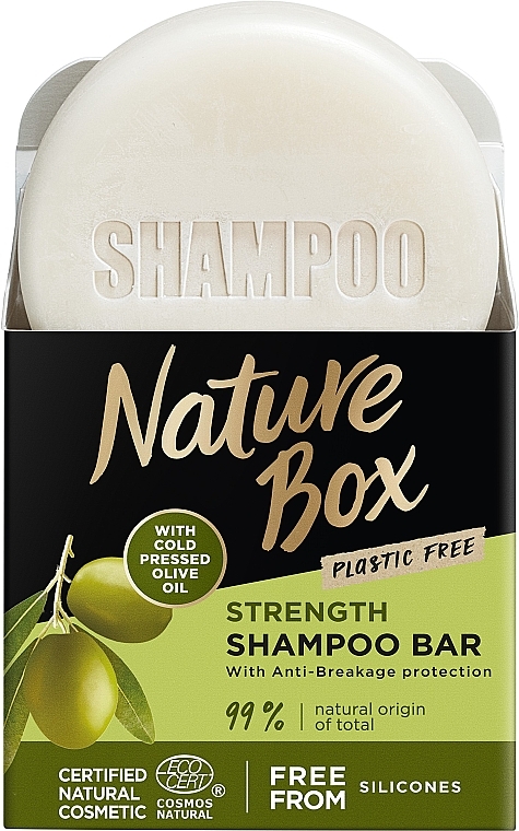 Wzmacniający szampon w kostce z oliwą z oliwek - Nature Box Strength Shampoo Bar With Cold Pressed Olive Oil