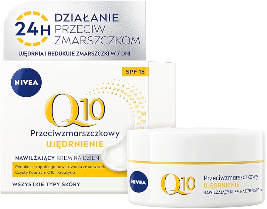 Przeciwzmarszczkowy duet krem na dzień i serum - NIVEA Duopack Q10 (f/ser/15ml + f/cr/50ml) — Zdjęcie N2