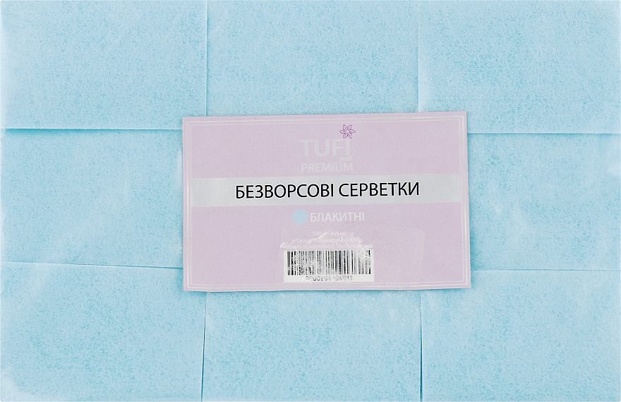 Niestrzępiące się serwetki 4 x 6 cm, 540 szt, niebieskie - Tufi Profi Premium — Zdjęcie N1
