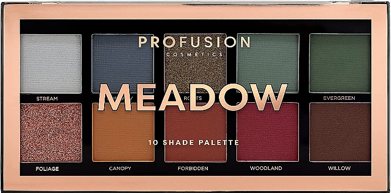 Paleta cieni do powiek - Profusion Cosmetics Meadow 10 Shades Eyeshadow Palette — Zdjęcie N1