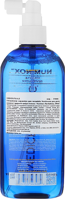 Stymulujące serum dla mężczyzn na porost włosów i zdrowie skóry głowy - Mediceuticals Advanced Hair Restoration Technology Numinox — Zdjęcie N6