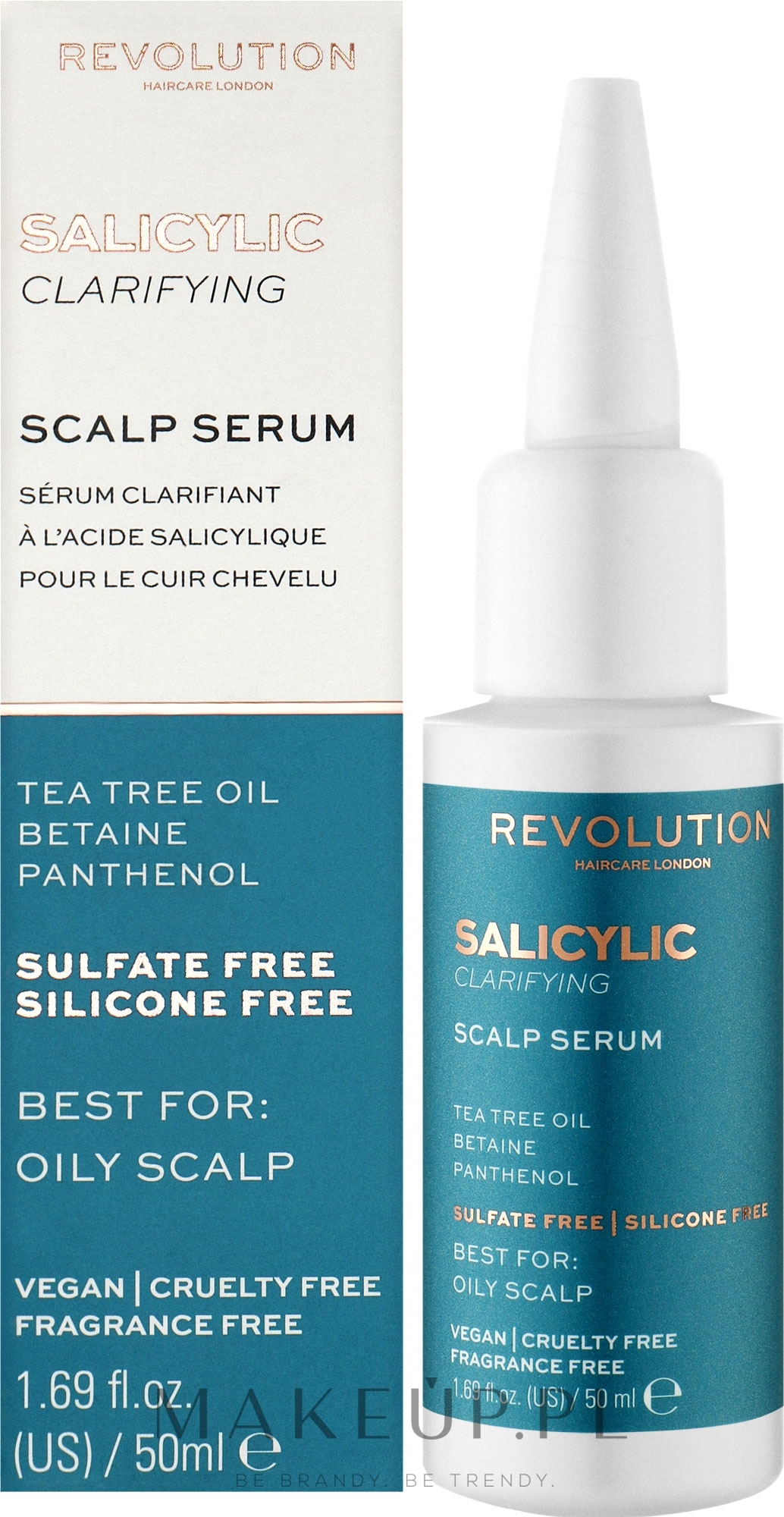 Aktywne serum z kwasem salicylowym do tłustej skóry głowy - Makeup Revolution Salicylic Acid Clarifying Scalp Serum — Zdjęcie 50 ml