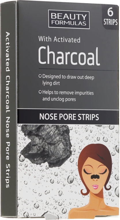 Oczyszczające plastry na nos z węglem aktywnym - Beauty Formulas With Activated Charcoal Nose Pore Strips