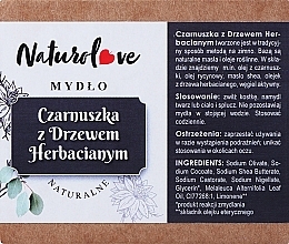 Naturalne czarne mydło z drzewe herbacianym - Naturolove Natural Soap — Zdjęcie N1