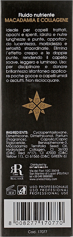 Odżywczy fluid do włosów z olejem makadamia i kolagenem - RR Line Macadamia Star — Zdjęcie N5