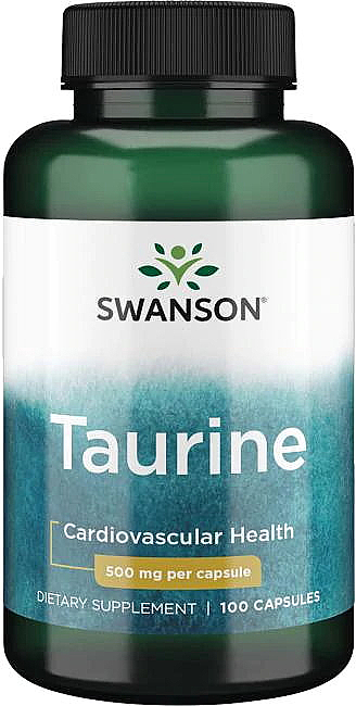 Suplement diety Tauryna, 500 mg, 100 kapsułek - Swanson Taurine — Zdjęcie N1