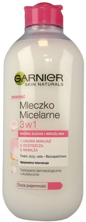 Mleczko micelarne 3 w 1 do twarzy do skóry suchej i wrażliwej - Garnier Skin Naturals  — Zdjęcie N1